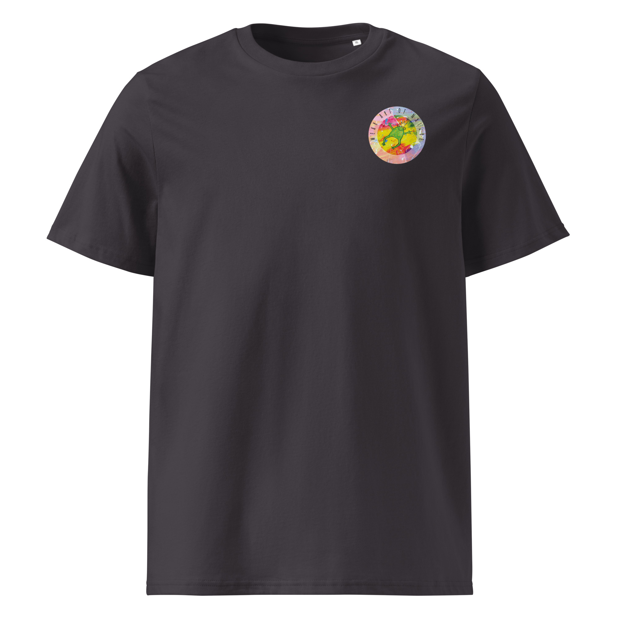 frog round front / backprint t shirt – nachhaltige bio mode von wear art of nature color collection frog round front / backprint t shirt – nachhaltige bio mode von wear art of nature color collection