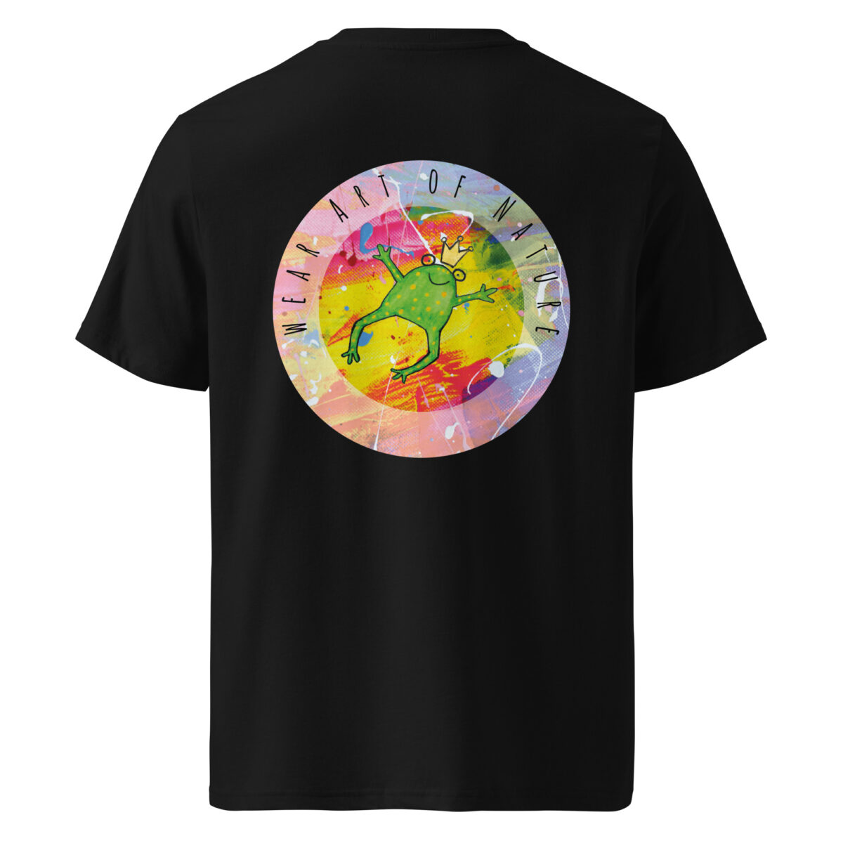 frog round front / backprint t shirt – nachhaltige bio mode von wear art of nature core collection