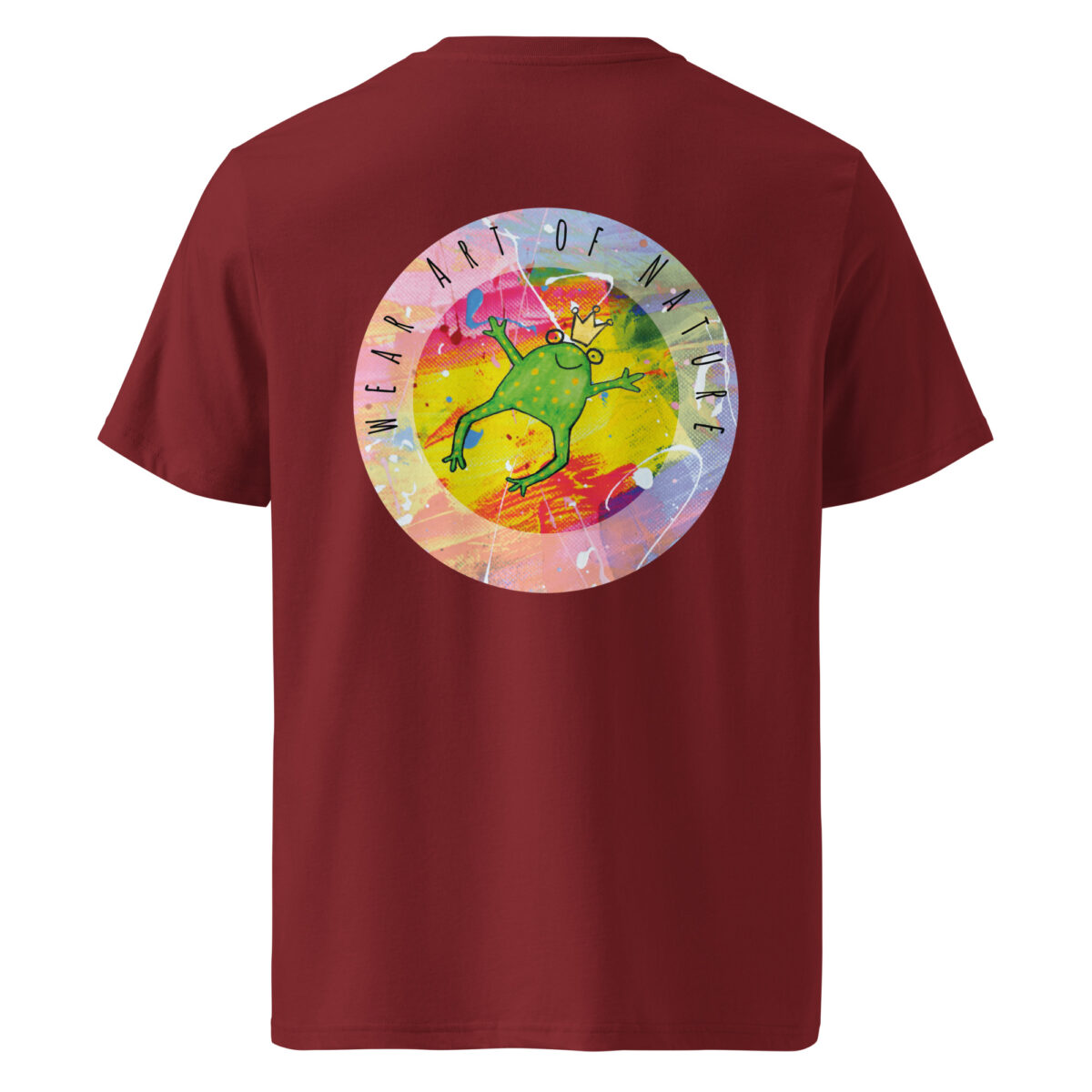 frog round front / backprint t shirt – nachhaltige bio mode von wear art of nature color collection