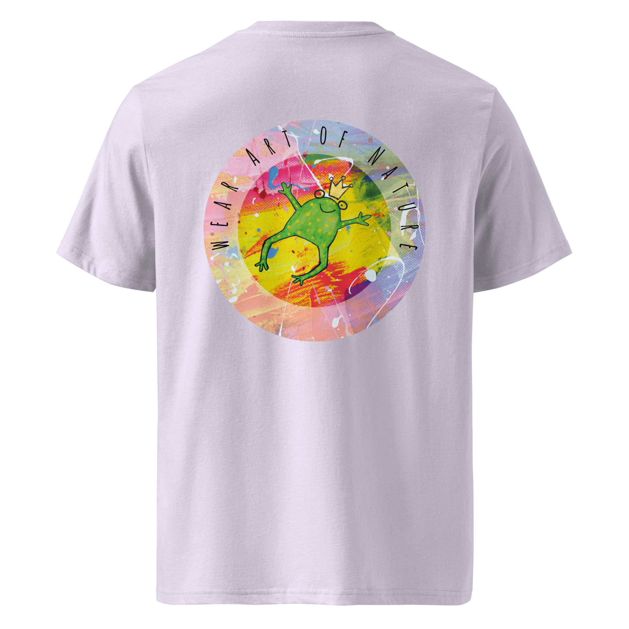 frog round front / backprint t shirt – nachhaltige bio mode von wear art of nature color collection frog round front / backprint t shirt – nachhaltige bio mode von wear art of nature color collection