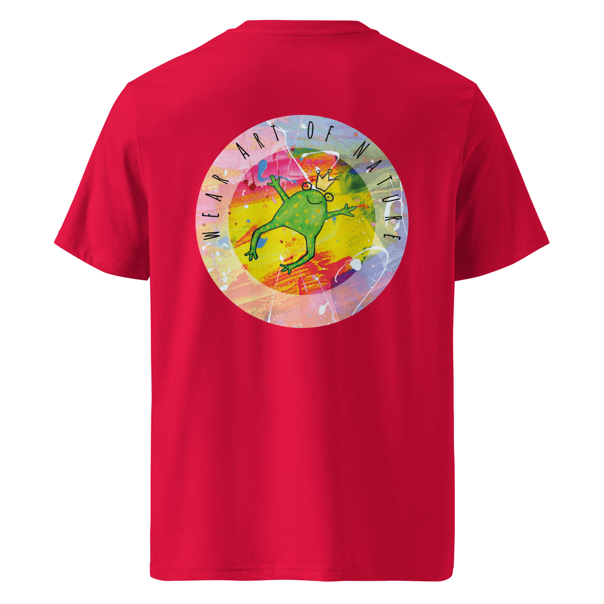 frog round front / backprint t shirt – nachhaltige bio mode von wear art of nature color collection frog round front / backprint t shirt – nachhaltige bio mode von wear art of nature color collection