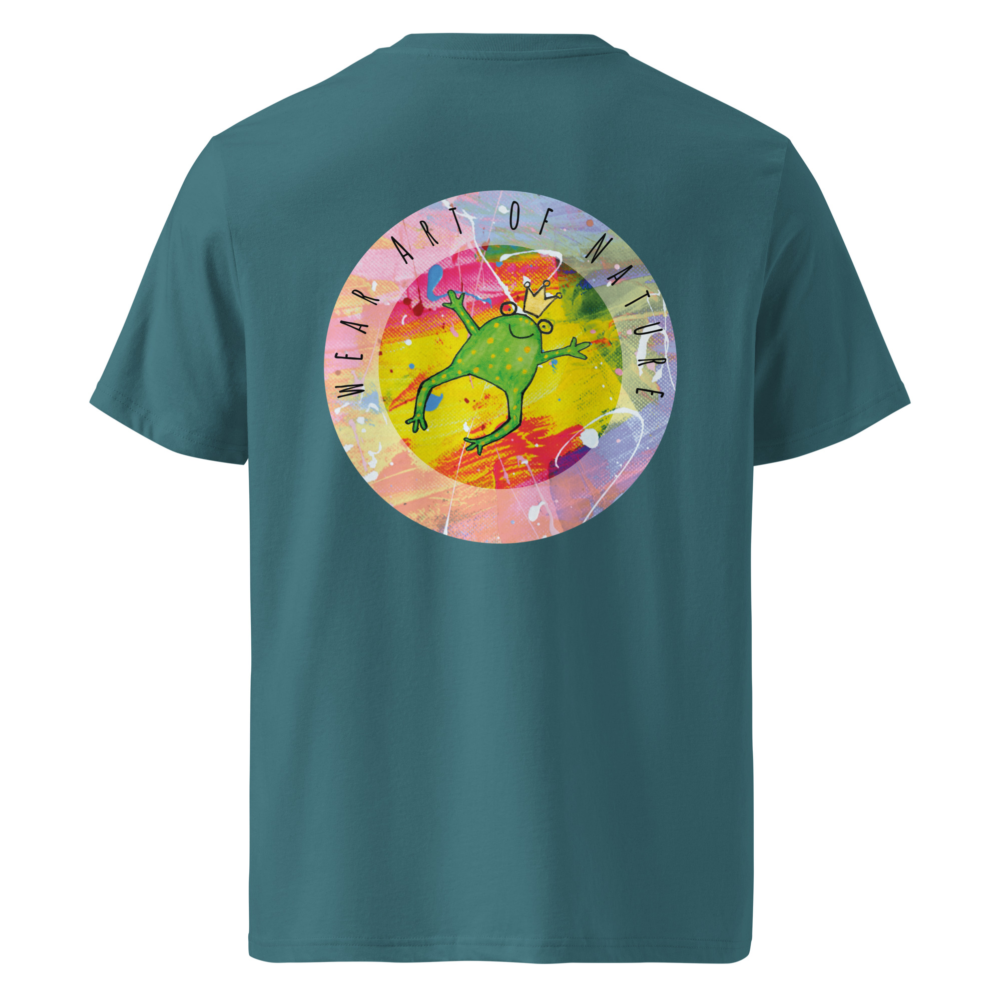 frog round front / backprint t shirt – nachhaltige bio mode von wear art of nature color collection frog round front / backprint t shirt – nachhaltige bio mode von wear art of nature color collection