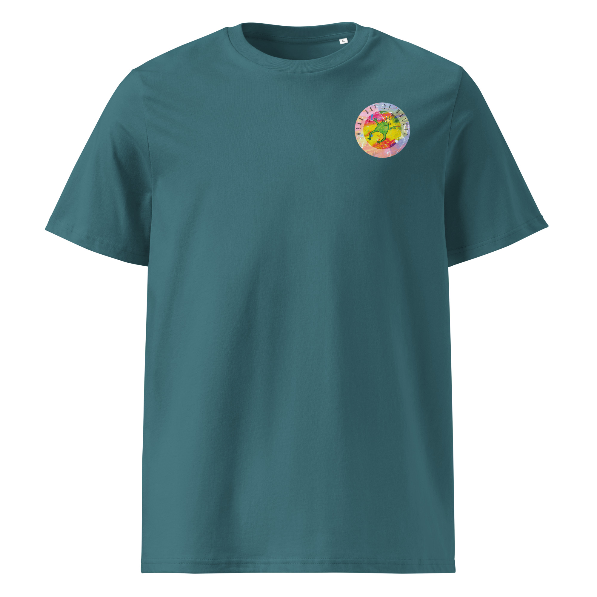 frog round front / backprint t shirt – nachhaltige bio mode von wear art of nature color collection frog round front / backprint t shirt – nachhaltige bio mode von wear art of nature color collection